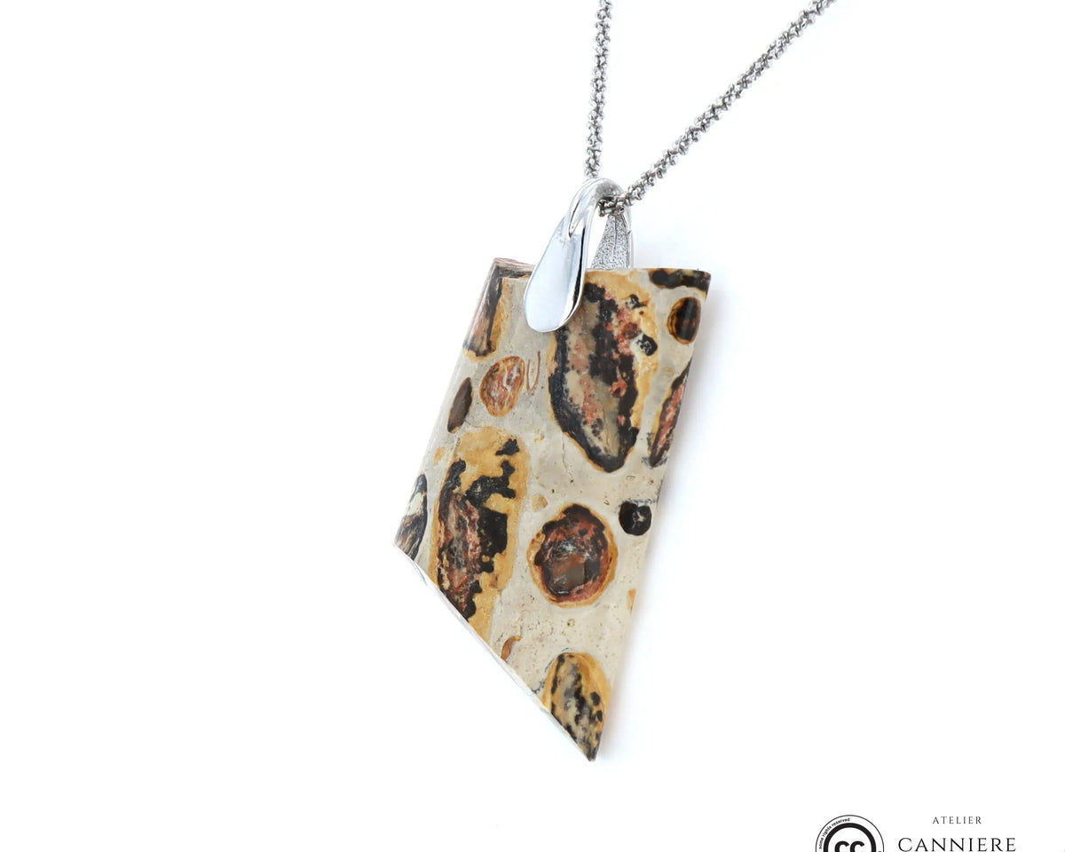 Pendentif Jaspe Léopardskin 1 La Taillerie
