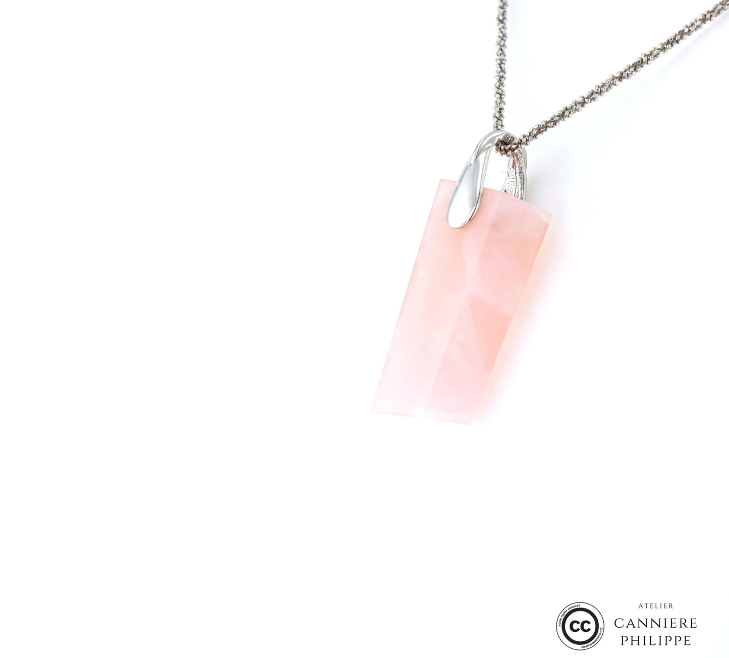 Pendentif Quartz rose cerise 2 La Taillerie