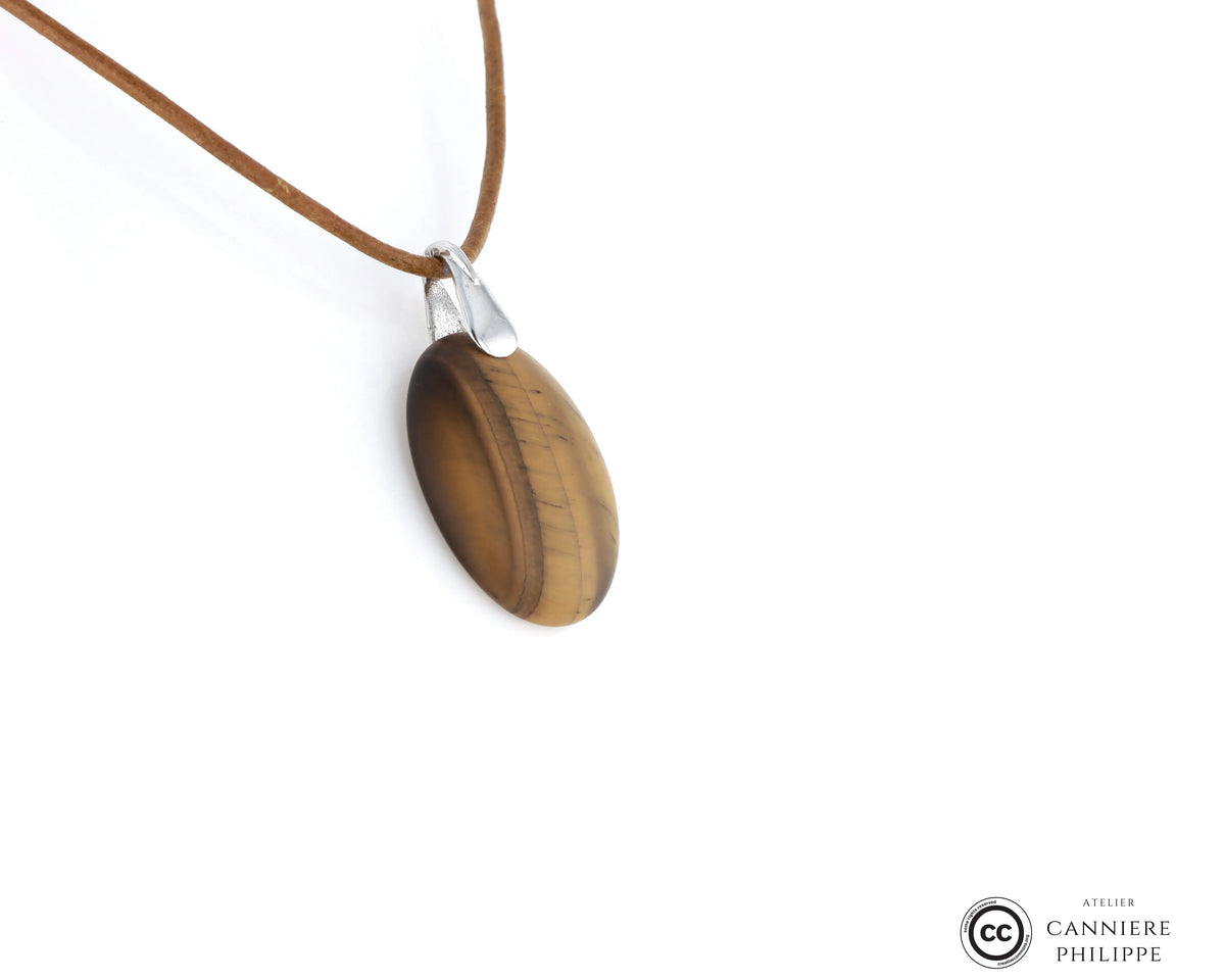 Pendentif œil de tigre 1 La Taillerie