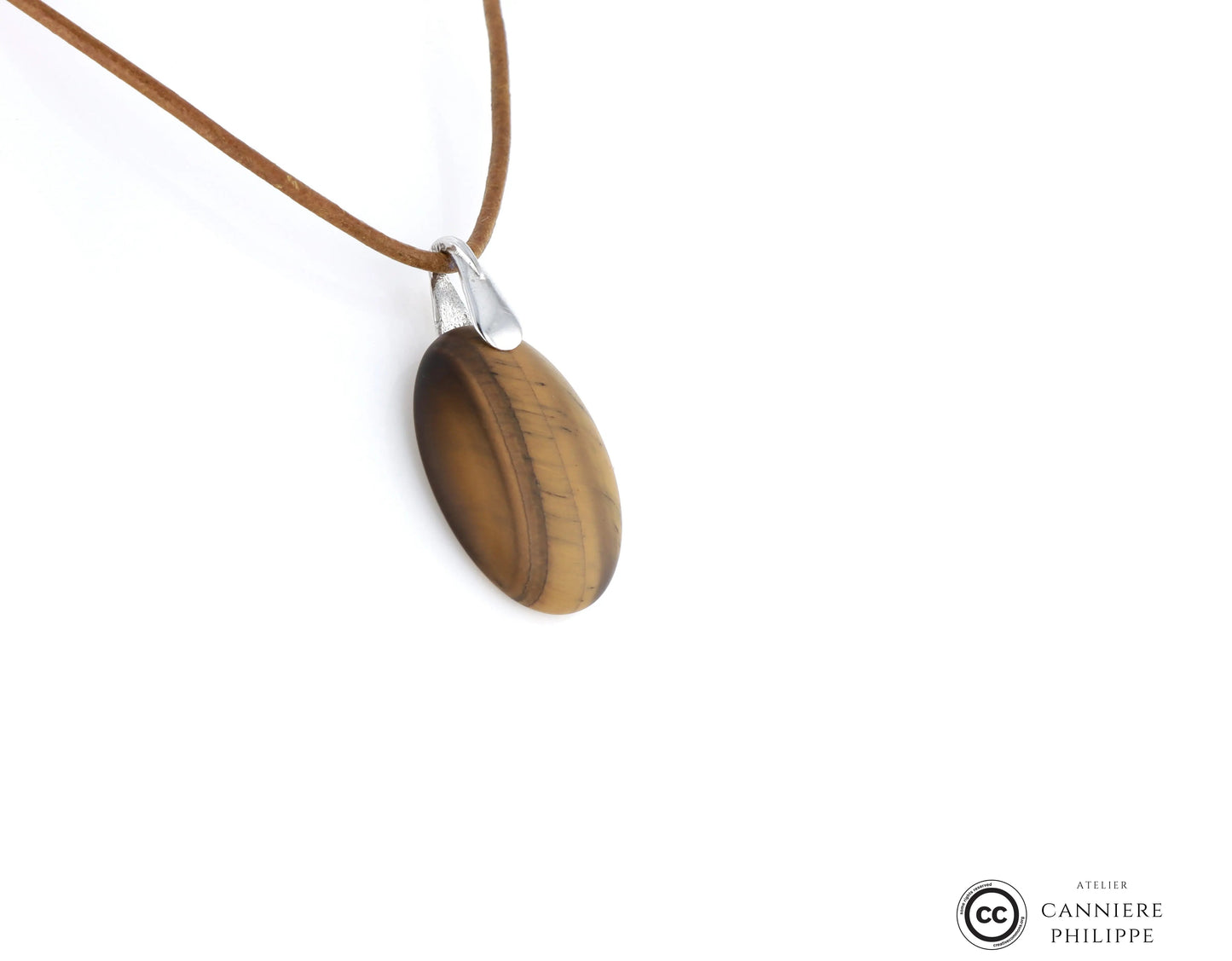 Pendentif œil de tigre 1 La Taillerie