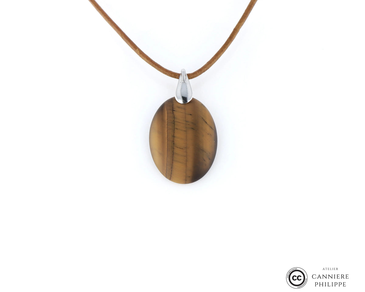 Pendentif œil de tigre 1 La Taillerie
