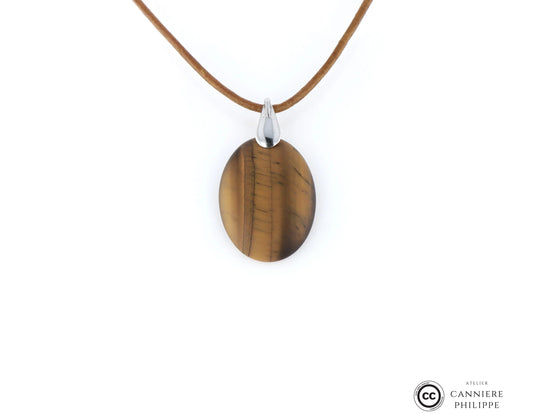 Pendentif œil de tigre 1 La Taillerie