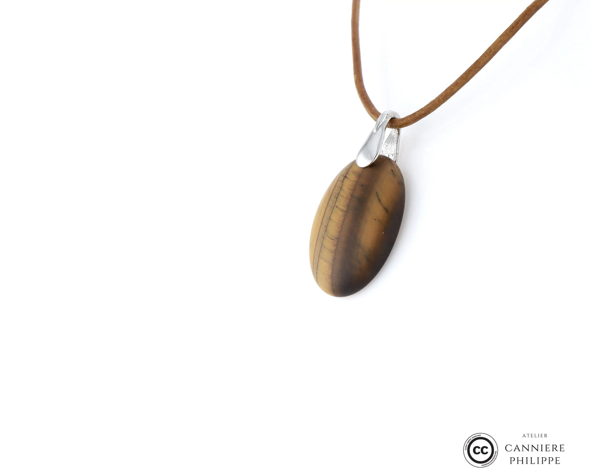 Pendentif œil de tigre 1 La Taillerie