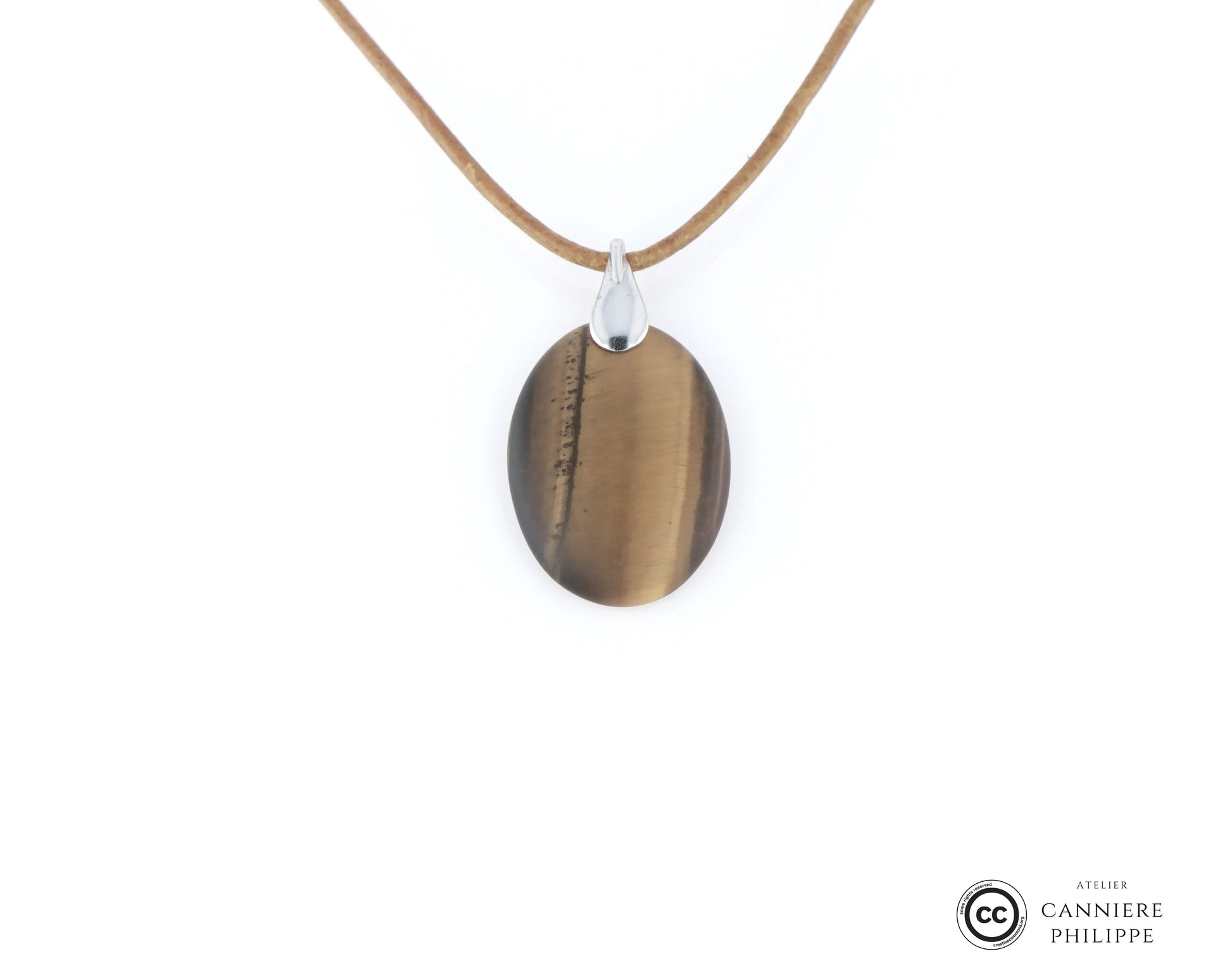Pendentif œil de tigre 2 La Taillerie