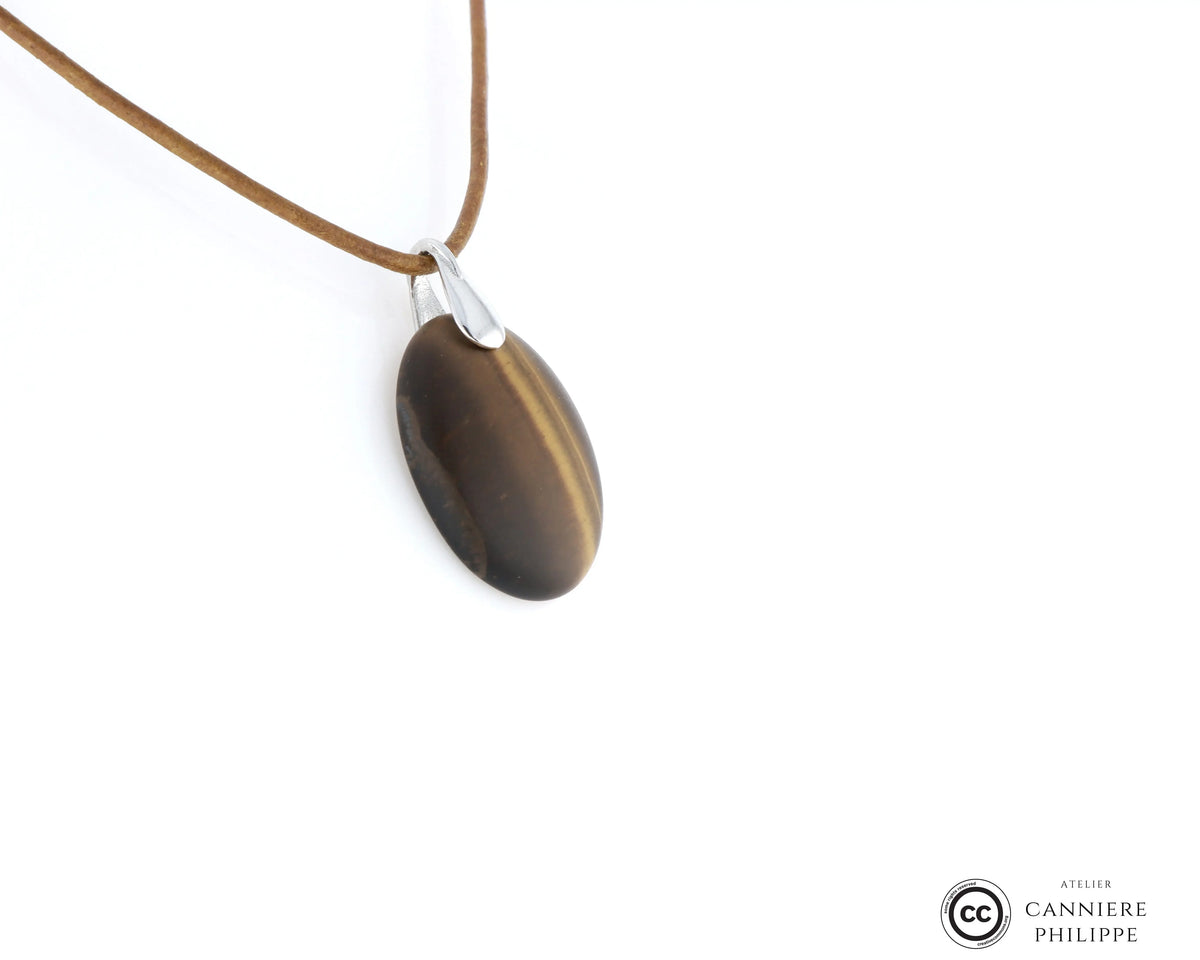 Pendentif œil de tigre 3 La Taillerie
