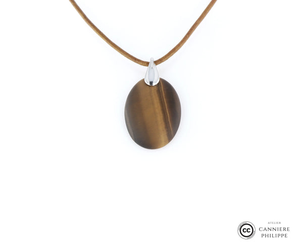 Pendentif œil de tigre 3 La Taillerie