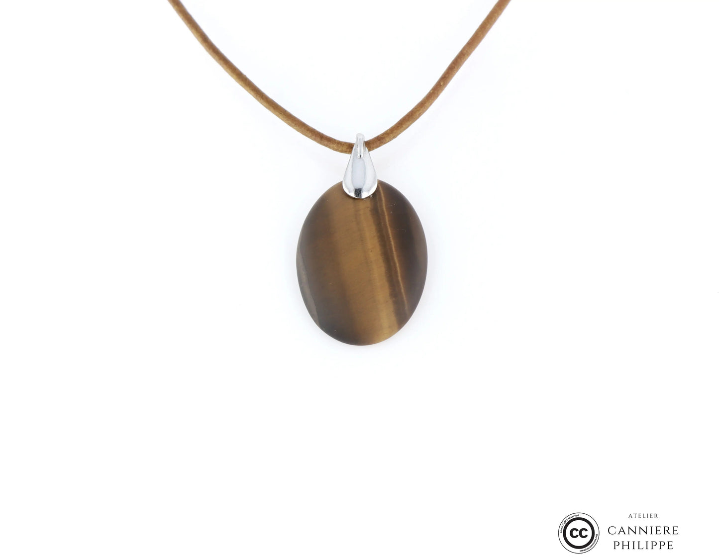 Pendentif œil de tigre 3 La Taillerie