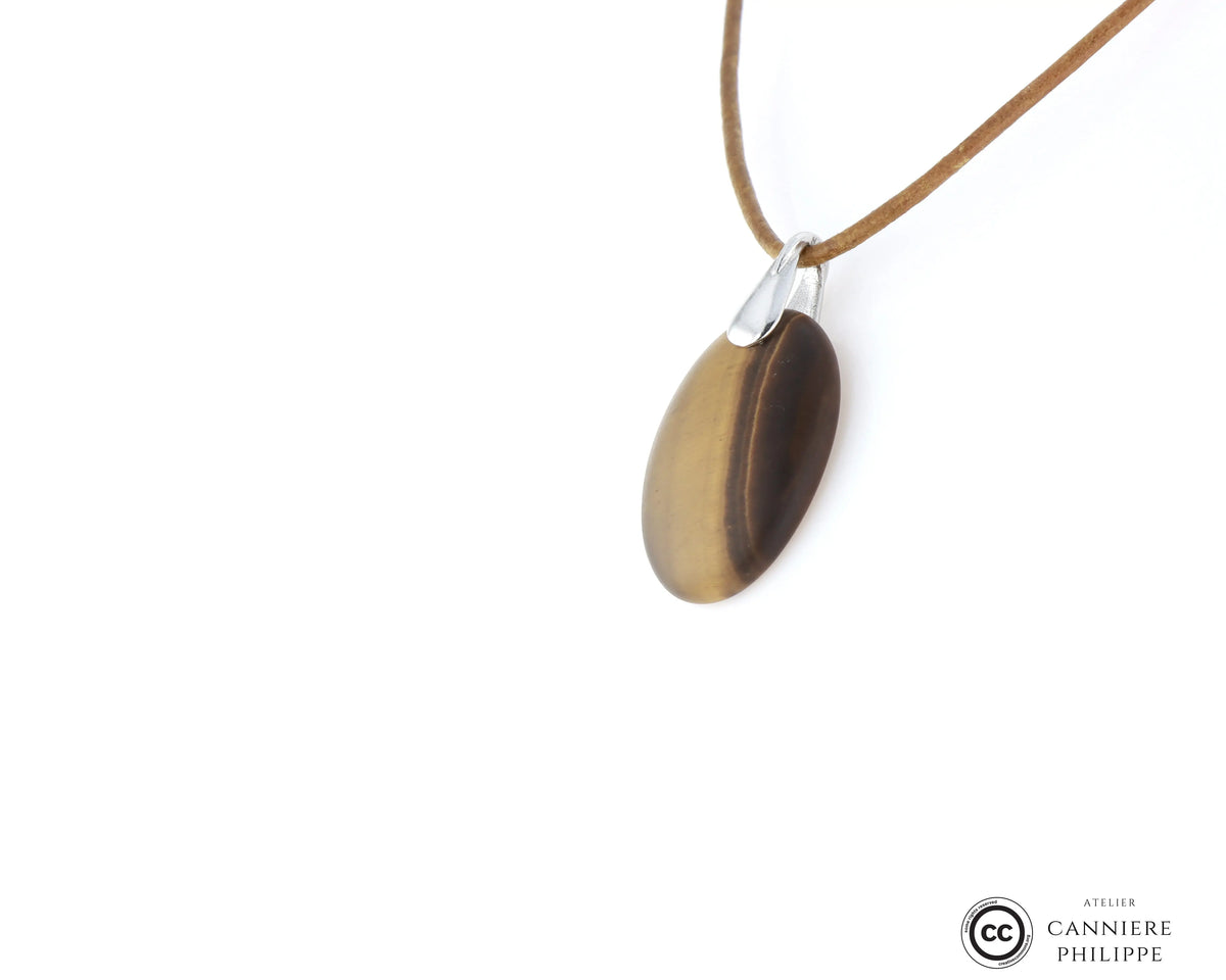 Pendentif œil de tigre 3 La Taillerie