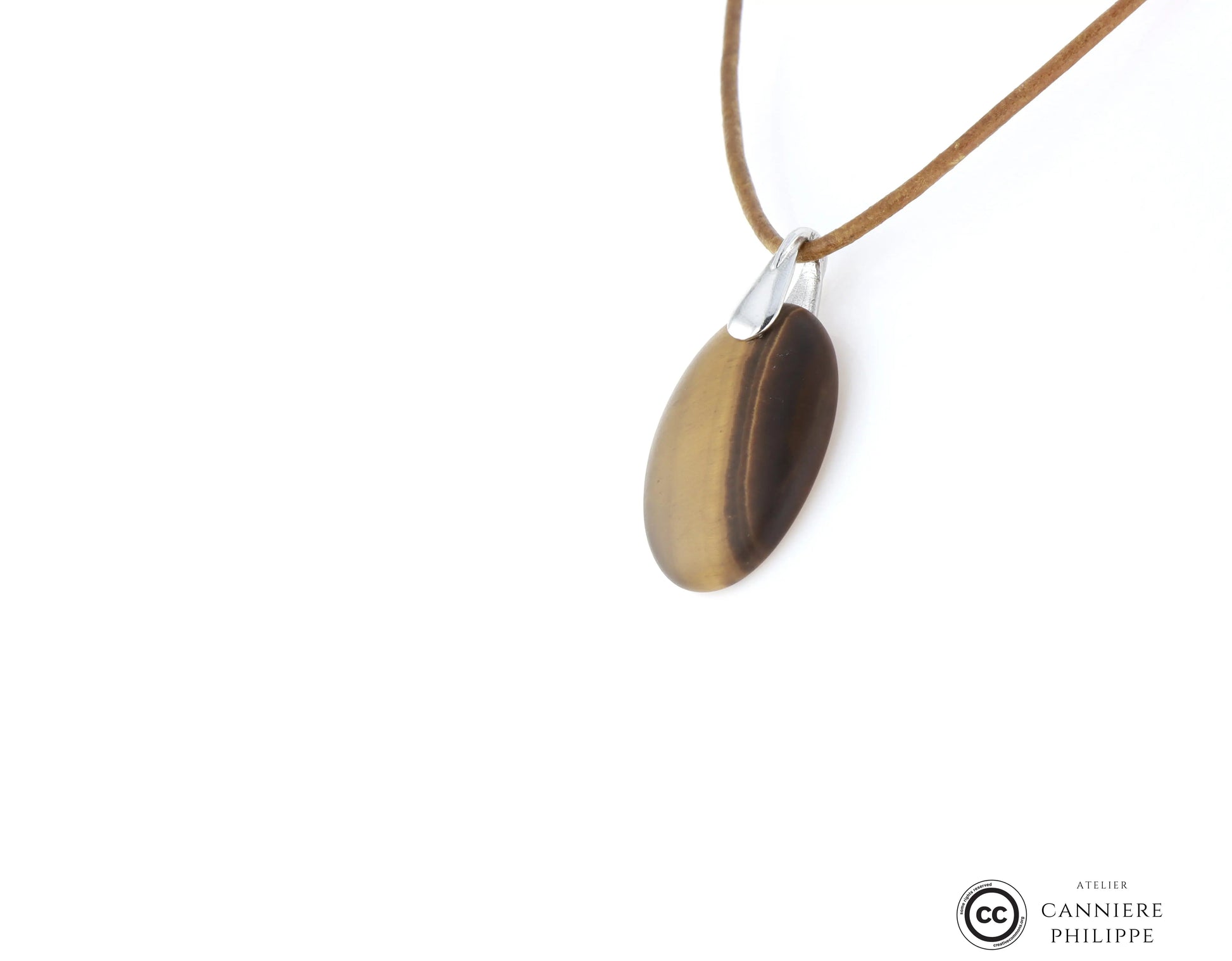 Pendentif œil de tigre 3 La Taillerie