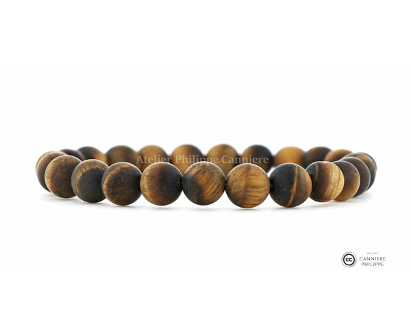 Bracelet Œil de tigre dépoli Perle Ma boutique