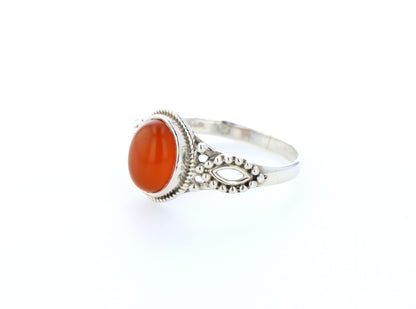Bague cornaline naturelle｜Argent 925