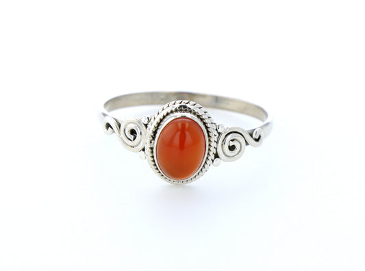 Bague cornaline naturelle｜Argent 925