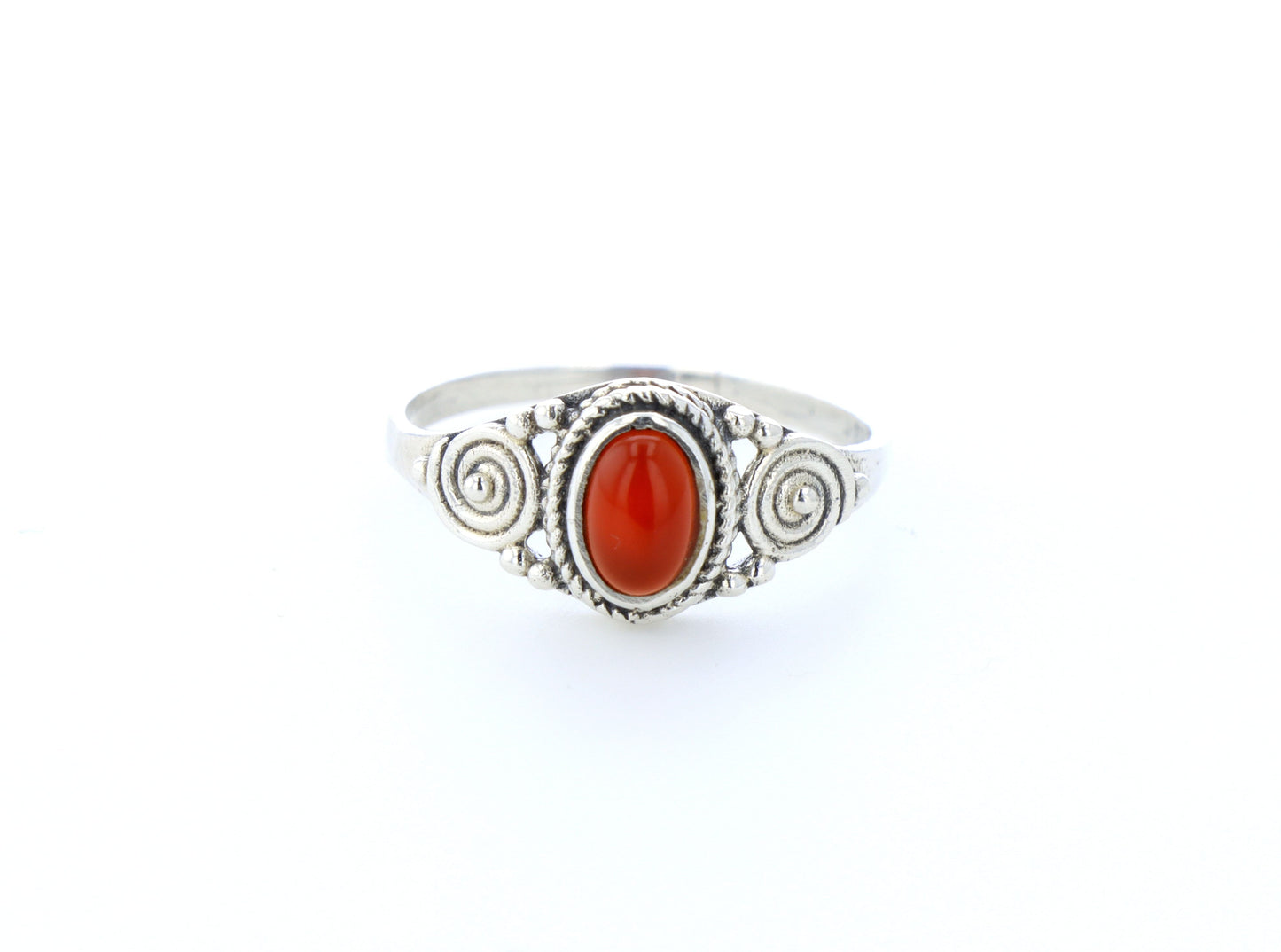 Bague cornaline naturelle｜Argent 925