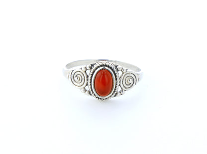 Bague cornaline naturelle｜Argent 925