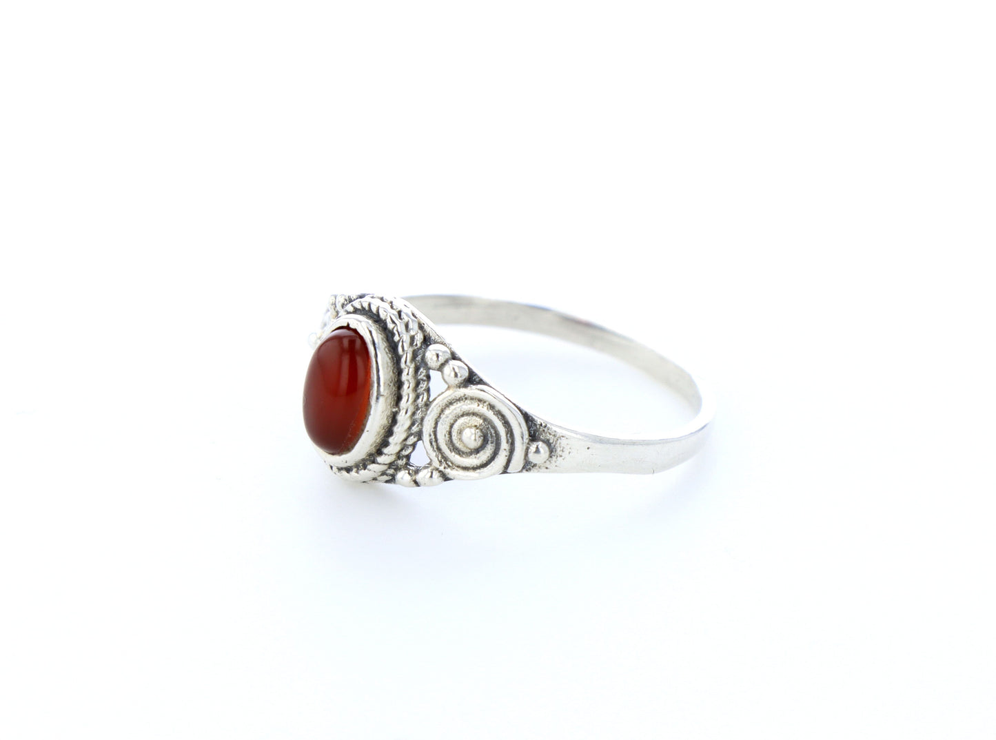 Bague cornaline naturelle｜Argent 925