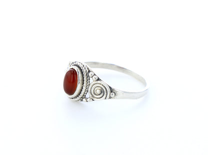Bague cornaline naturelle｜Argent 925