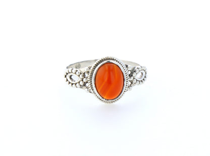 Bague cornaline naturelle｜Argent 925