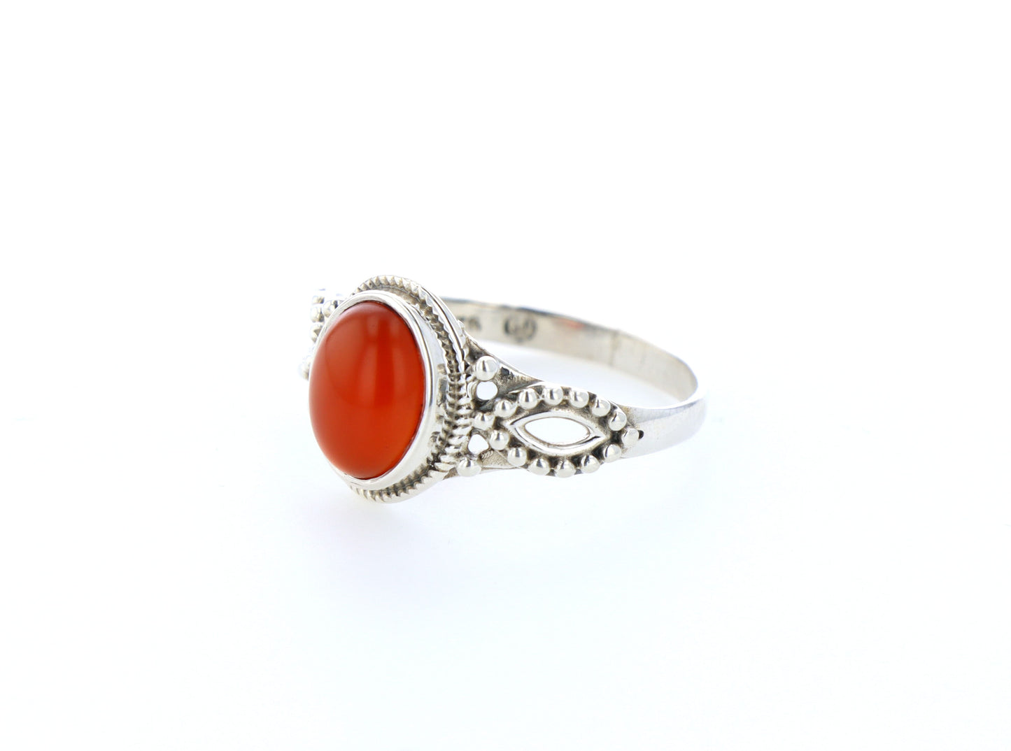 Bague cornaline naturelle｜Argent 925