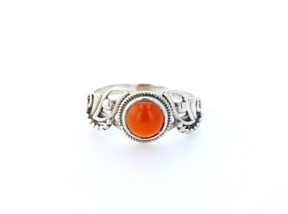 Bague cornaline naturelle｜Argent 925