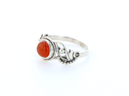 Bague cornaline naturelle｜Argent 925