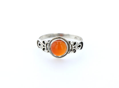 Bague cornaline naturelle｜Argent 925