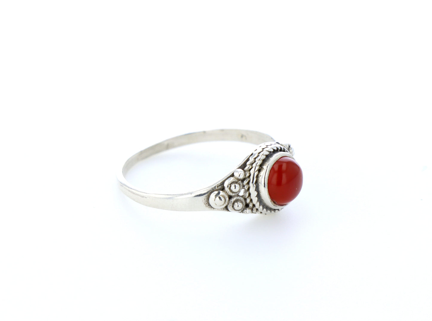 Bague cornaline naturelle｜Argent 925