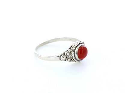Bague cornaline naturelle｜Argent 925