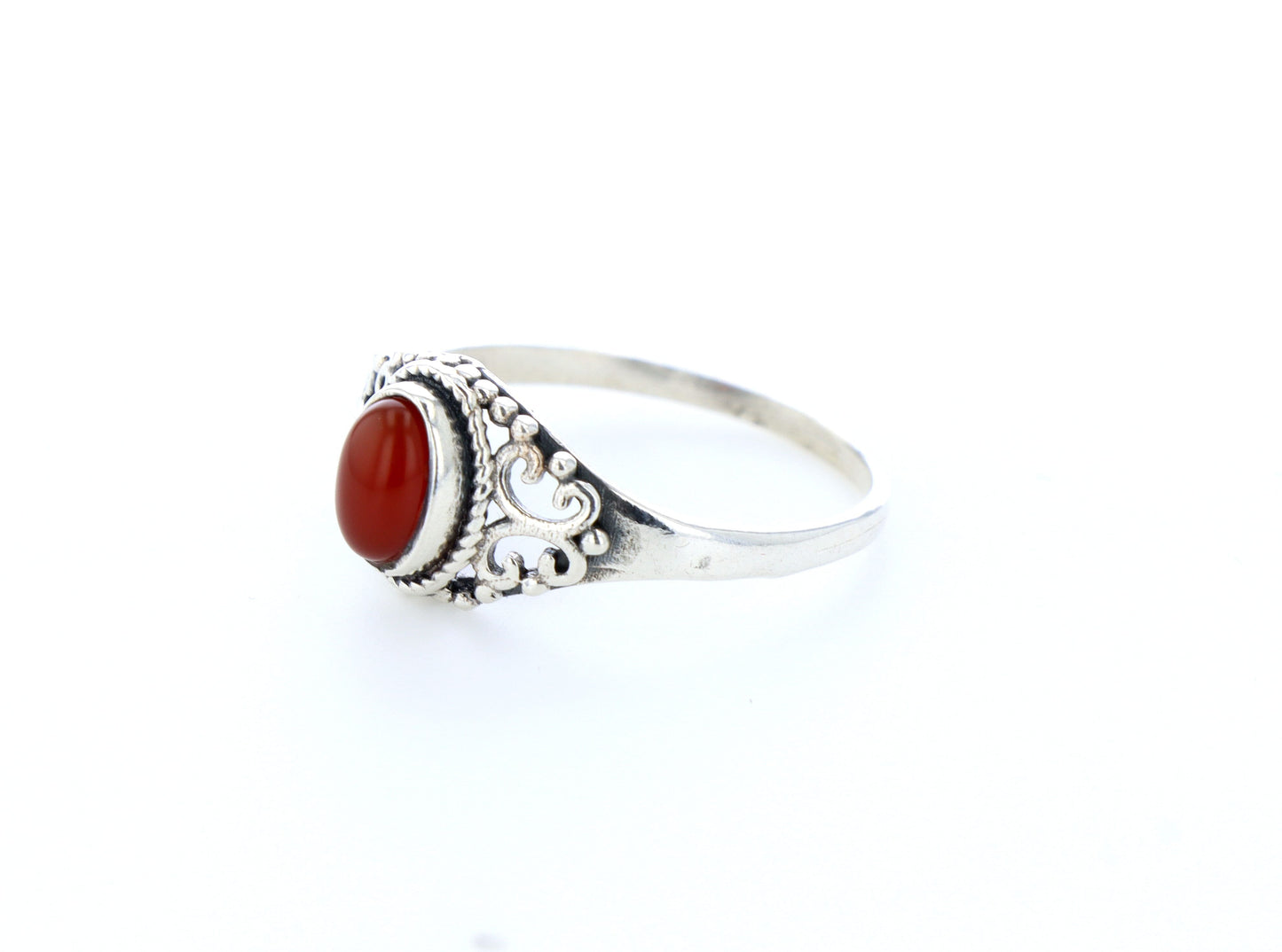 Bague cornaline naturelle｜Argent 925