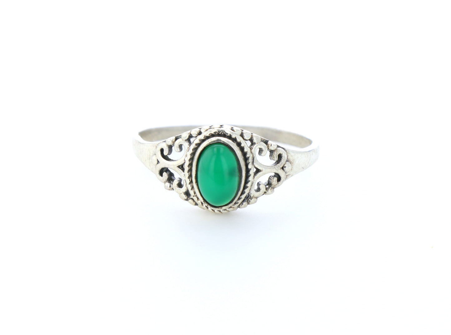 Bague aventurine verte naturelle｜Argent 925