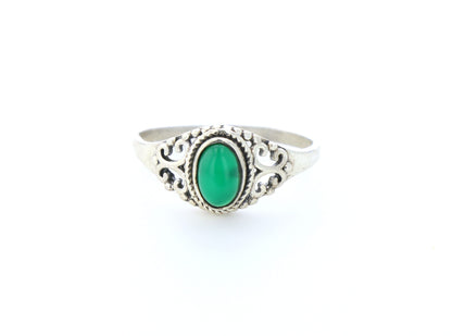 Bague aventurine verte naturelle｜Argent 925