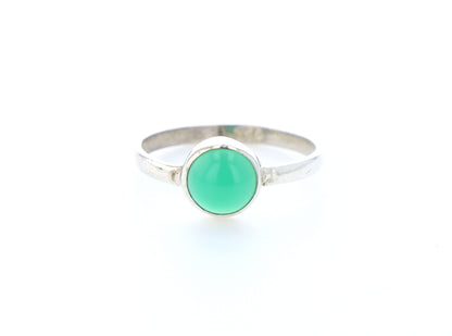 Bague aventurine verte naturelle｜Argent 925