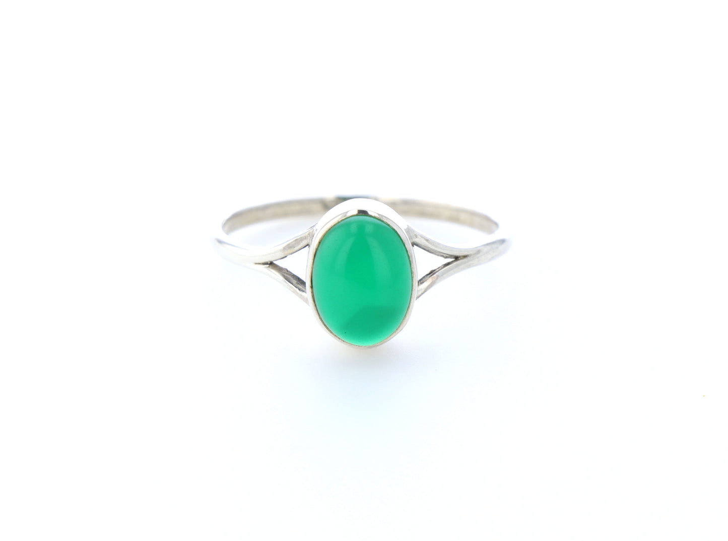 Bague aventurine verte naturelle｜Argent 925