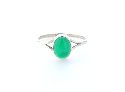 Bague aventurine verte naturelle｜Argent 925