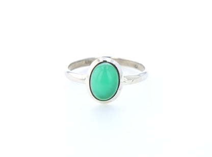 Bague aventurine verte naturelle｜Argent 925