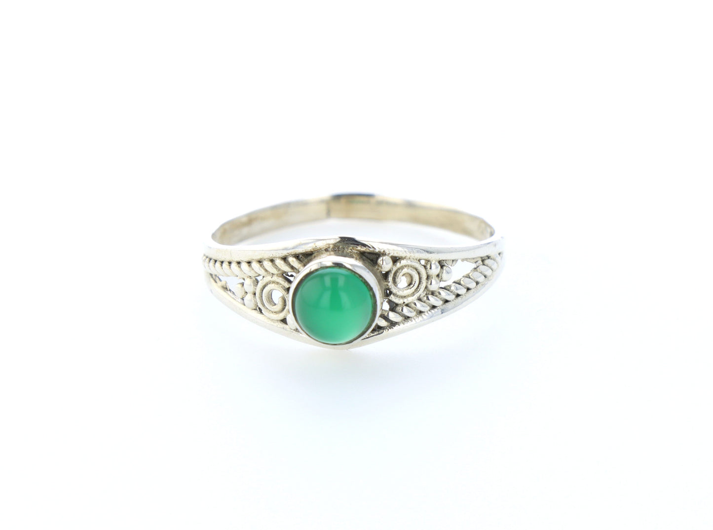Bague aventurine verte naturelle｜Argent 925