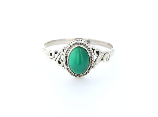 Bague aventurine verte naturelle｜Argent 925 Poinçonné