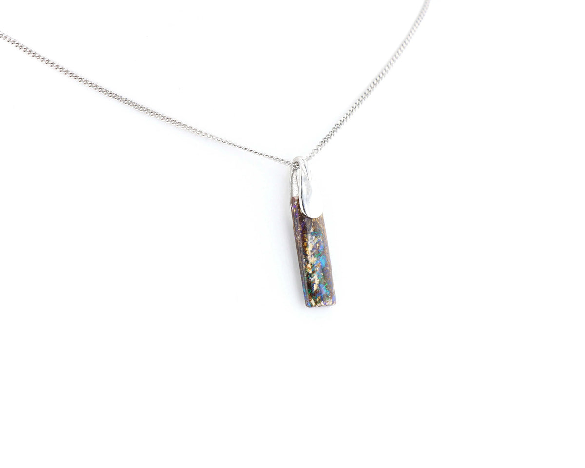 Pendentif Opale Bois Fossile 2 La Taillerie