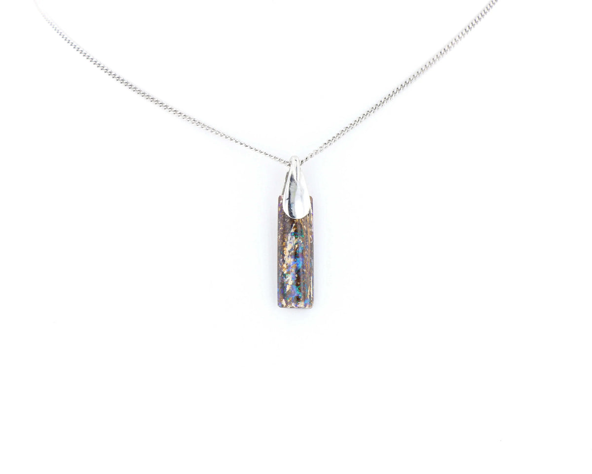 Pendentif Opale Bois Fossile 2 La Taillerie