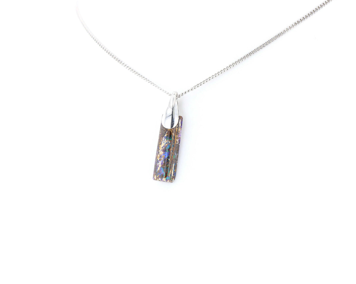 Pendentif Opale Bois Fossile 2 La Taillerie