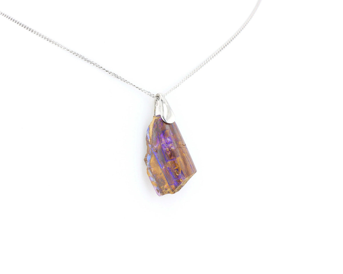Pendentif Opale Bois Fossile 3 La Taillerie