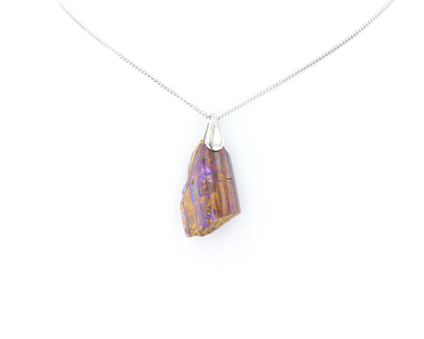 Pendentif Opale Bois Fossile 3 La Taillerie