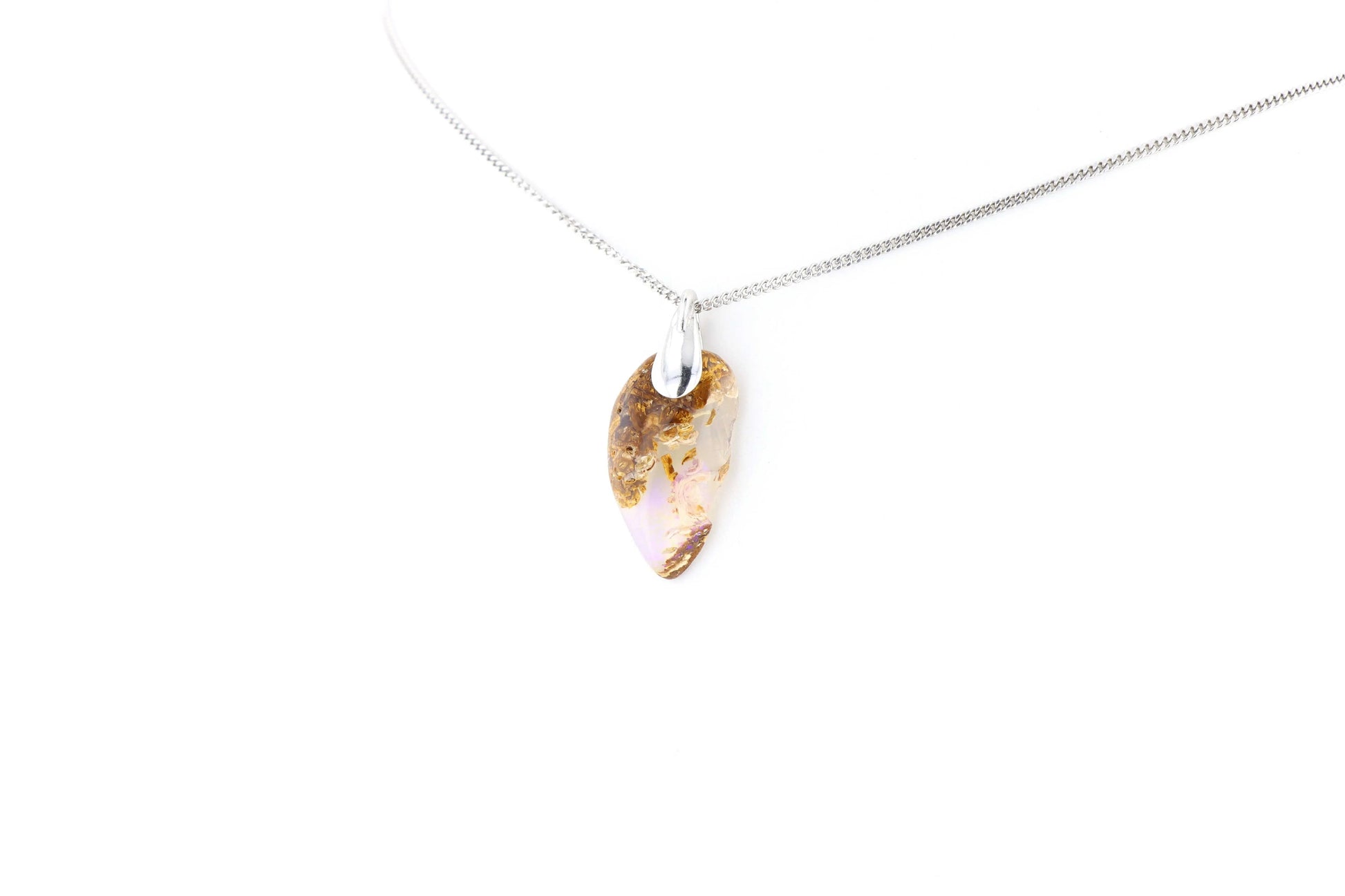 Pendentif Opale Bois Fossile 11 La Taillerie