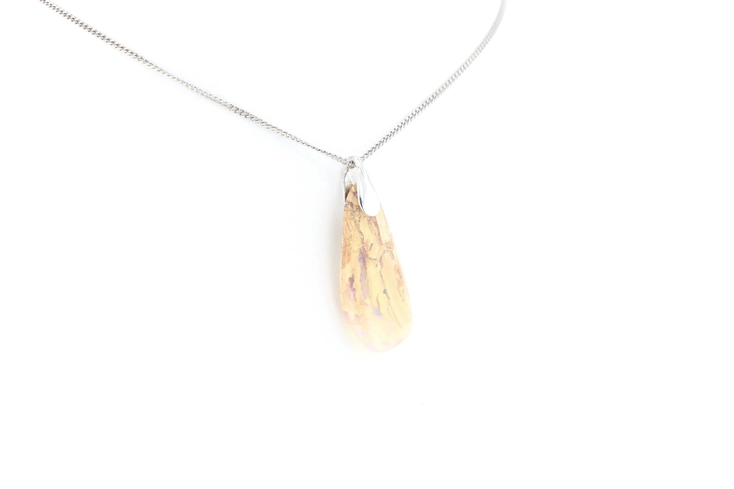 Pendentif Opale Bois Fossile 17 La Taillerie