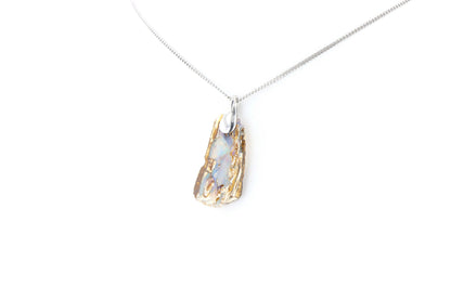 Pendentif Opale Bois Fossile 5 La Taillerie